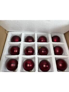 Simply Stunning Burgundy Mini Glass Ornaments By Janine Graff, Set Of 12 New